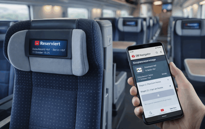 Sitzplatz bei der Deutschen Bahn