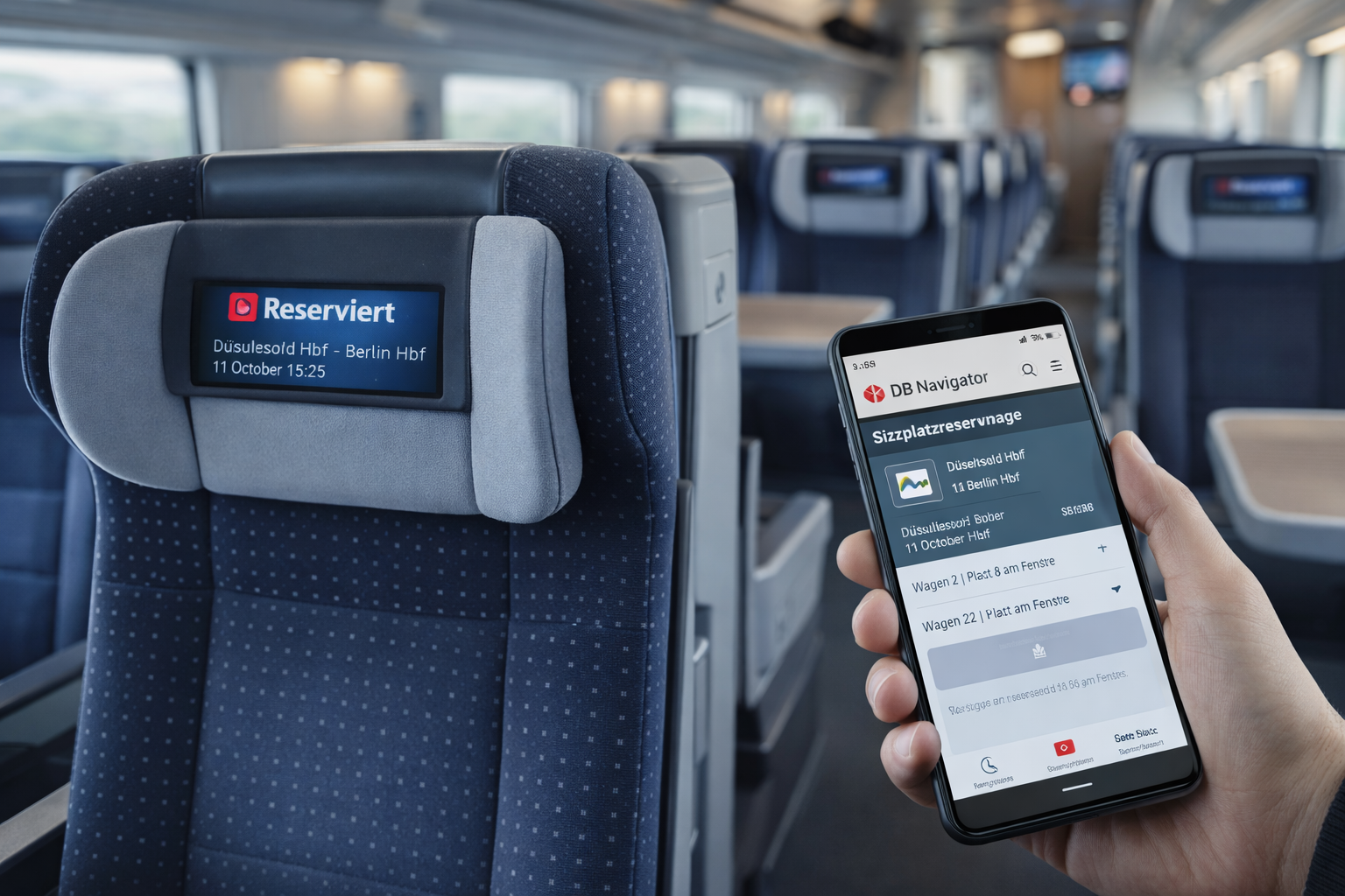 Sitzplatz bei der Deutschen Bahn