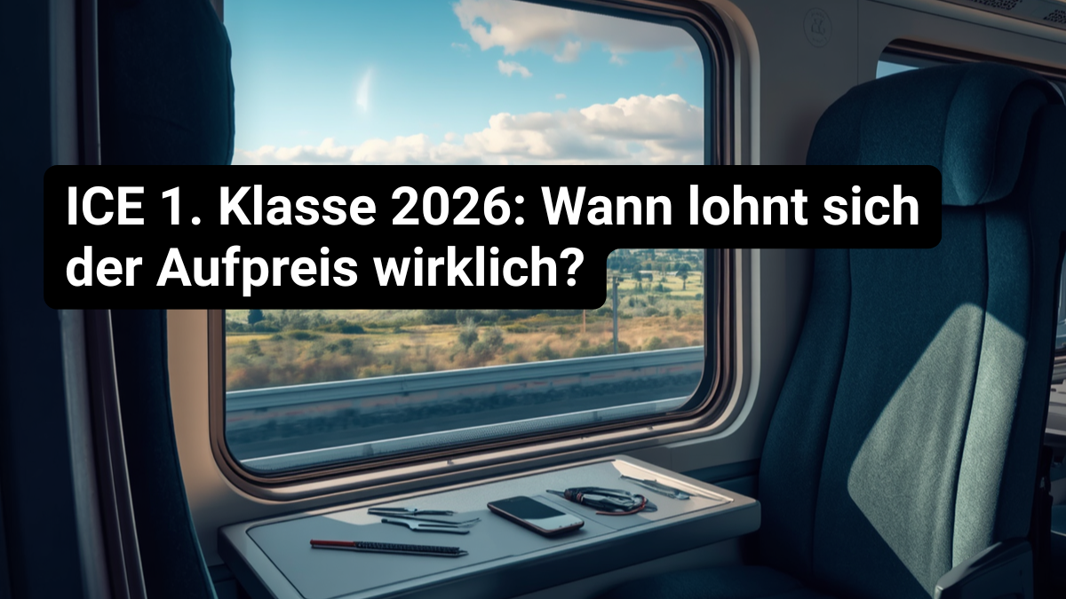 ICE 1. Klasse 2026: Wann lohnt sich der Aufpreis wirklich?